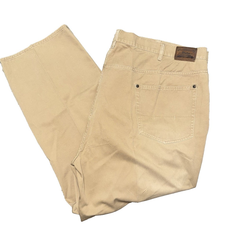 Polo Ralph Lauren Men's 650 Straight 5 Pocket Pants Size 50B x 30 Beige Tan